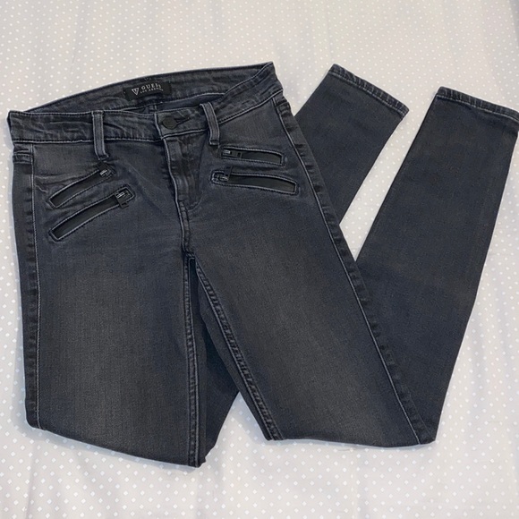 Guess Denim - Black Guess Jeans with Zippers - Size 24